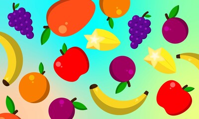 Patrones de todo tipo de frutas; uvas, bananas, mango, manzana y más