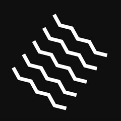 Wavy, zig-zag, criss cross diagonal, oblique lines geometric illustration