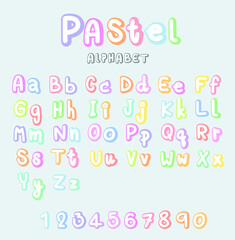 Pastel alphabet doodle fonts, Hand-drawn, Handwriting character for decorating on scrapbook.
