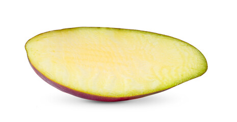 Half mango isolated on white