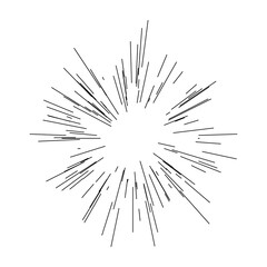 Radial, radiating lines beams, rays. Random lines diverging