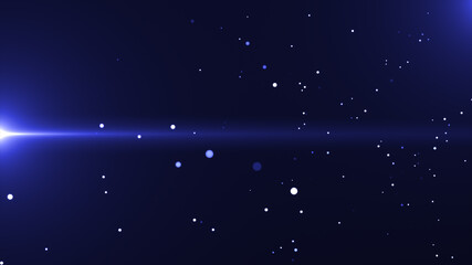 Flowing blue particles space background