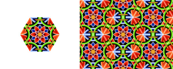 Korean traditional decorative patterns of temples.