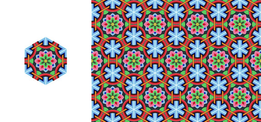 Korean traditional decorative patterns of temples.