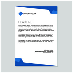 Simple blue letterhead premium vector