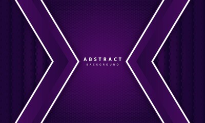 Abstract elegant dark purple on overlap layer background. Hexagon texture and white line decoration.