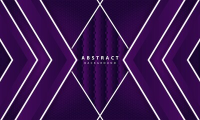 Abstract elegant dark purple on overlap layer background. Hexagon texture and white line decoration.