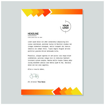 Yellow Letterhead Premium Vector