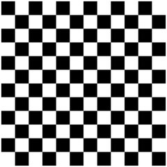 Fototapeta premium Abstract checkerboard, chessboard pattern. Black and white squares texture. Checkered, chequered mosaic tiles