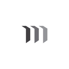 abstract letter m simple gradient geometric logo vector
