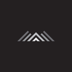 stripes triangles gradient shine logo vector