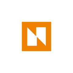 letter n square geometric negative space logo vector