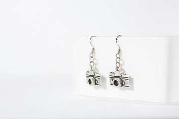 earring camera on white background. isolated