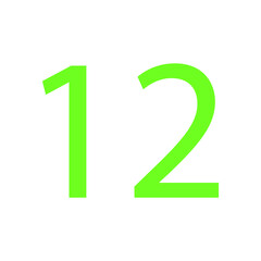 12 NUMBER SIMPLE CLIP ART VECTOR ILLUSTRATION