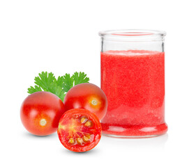 Tomato Smoothie isolated on white background