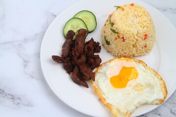 Freshly cooked Filipino food called Tapsilog