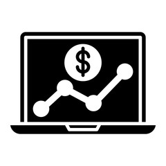 A glyph design, icon of financial chart