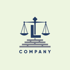 Letter L Legal Firm Law and Attorney Logo Design Vector Graphic Icon Emblem Illustration