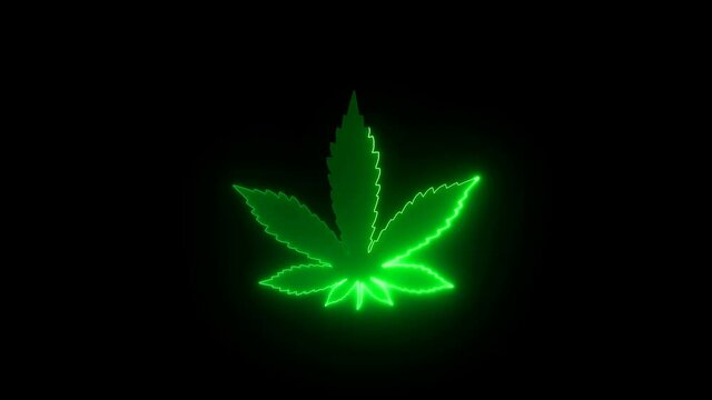 Marijuana, medical purposes, video animation black background 
