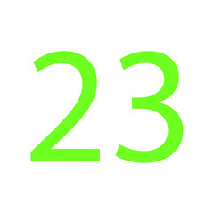 23 NUMBER SIMPLE CLIP ART VECTOR ILLUSTRATION