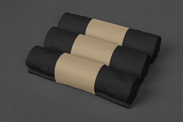 Package with T-Shirt roll mockup template