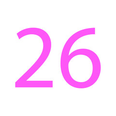 26 NUMBER SIMPLE CLIP ART VECTOR ILLUSTRATION