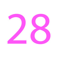 28 NUMBER SIMPLE CLIP ART VECTOR ILLUSTRATION