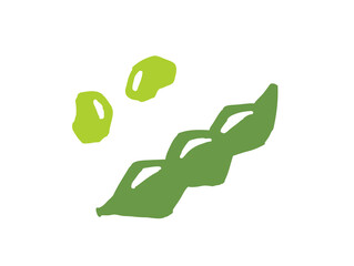 枝豆　レトロなかわいいイラスト