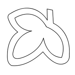  A fragment of vector graphics for creating patterns. Close-up of a contour drawing on a white background.