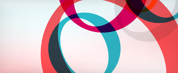 Obraz premium Ring geometric shapes, o letter repetition wallpaper. Abstract background for business or technology presentations, internet posters or web brochure covers