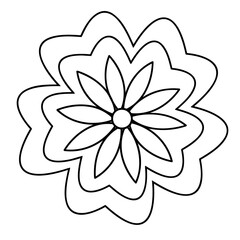  A fragment of vector graphics for creating patterns. Close-up of a contour drawing on a white background.