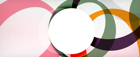 Obraz premium Ring geometric shapes, o letter repetition wallpaper. Abstract background for business or technology presentations, internet posters or web brochure covers