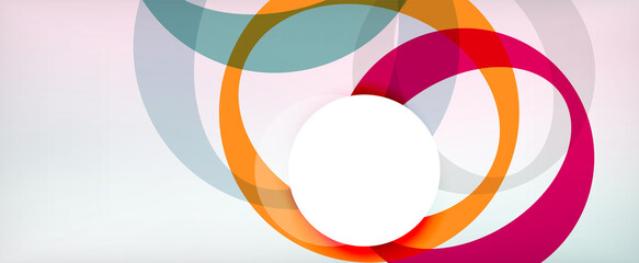 Fototapeta premium Ring geometric shapes, o letter repetition wallpaper. Abstract background for business or technology presentations, internet posters or web brochure covers