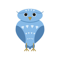Isolated flat owl on white.