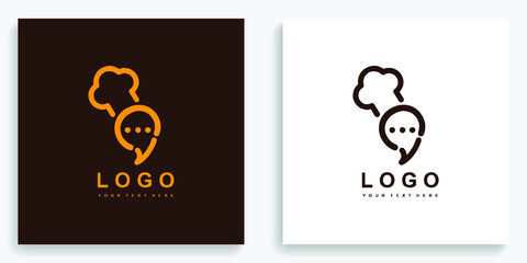 Chef Talk Chat Letter C Logo. Modern logo icon symbol template vector design
