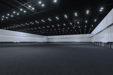 Empty exhibition center. backdrop for exhibition stands.3d render. - obrazy, fototapety, plakaty