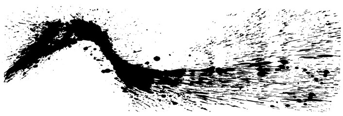 書道　しぶき　毛筆イラスト