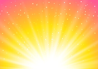Shiny rays on yellow and pink bright background - abstract template for Your design - 434032785