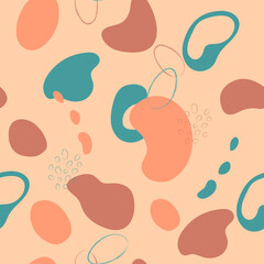 Seamless pattern of abstract shapes. Modern art, vector illustration
