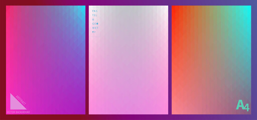 Abstract gradient art background with geometric shapes and soft color tone.