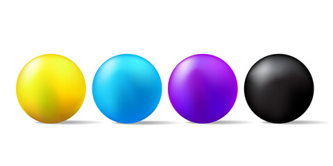 3d colored sphere balls. 3d button. Liquid drop icon. Vector illustration. Stock image.