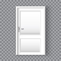 3d white door. Interior concept. Home icon vector. Stock image. Vector illustration.