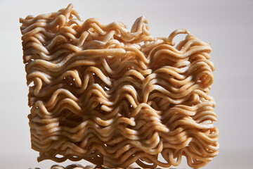 close up of dried food instant noodle