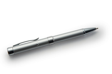silver ballpoint pen with clipping path
