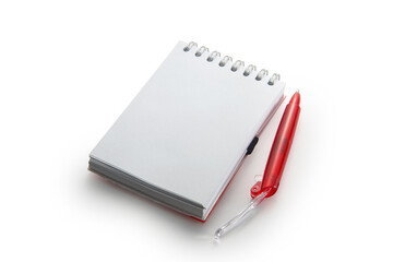 blank note pad with clipping path on white background