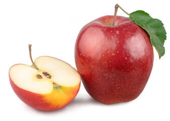 Red apples isolated on white background