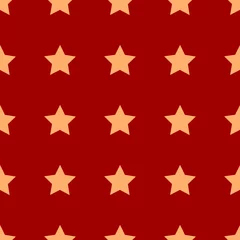  gouden ster op rood patroon als achtergrond. Rood naadloos patroon met mooie gouden sterren. Vector illustratie. Inpakpapier, textiel. vakantie achtergrond. © Nadezhda Kozhedub