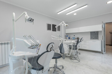 Dental clinic interior with equipment