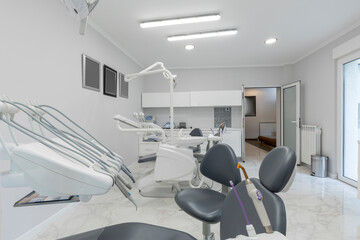 Dental clinic interior with equipment