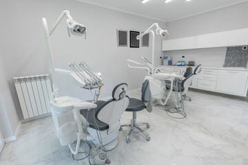 Dental clinic interior with equipment